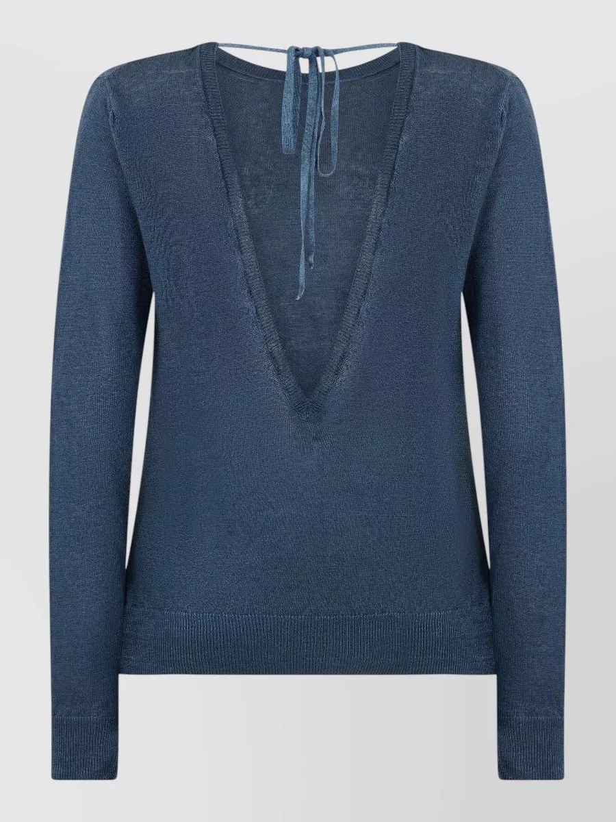 120% Lino Linen long-sleeve sweater
