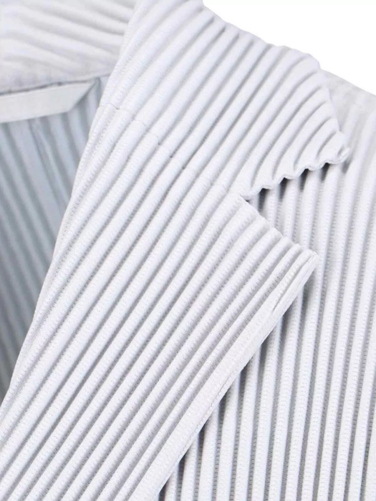 Homme Plisse Issey Miyake Striped Pattern Blazer Notched Lapel