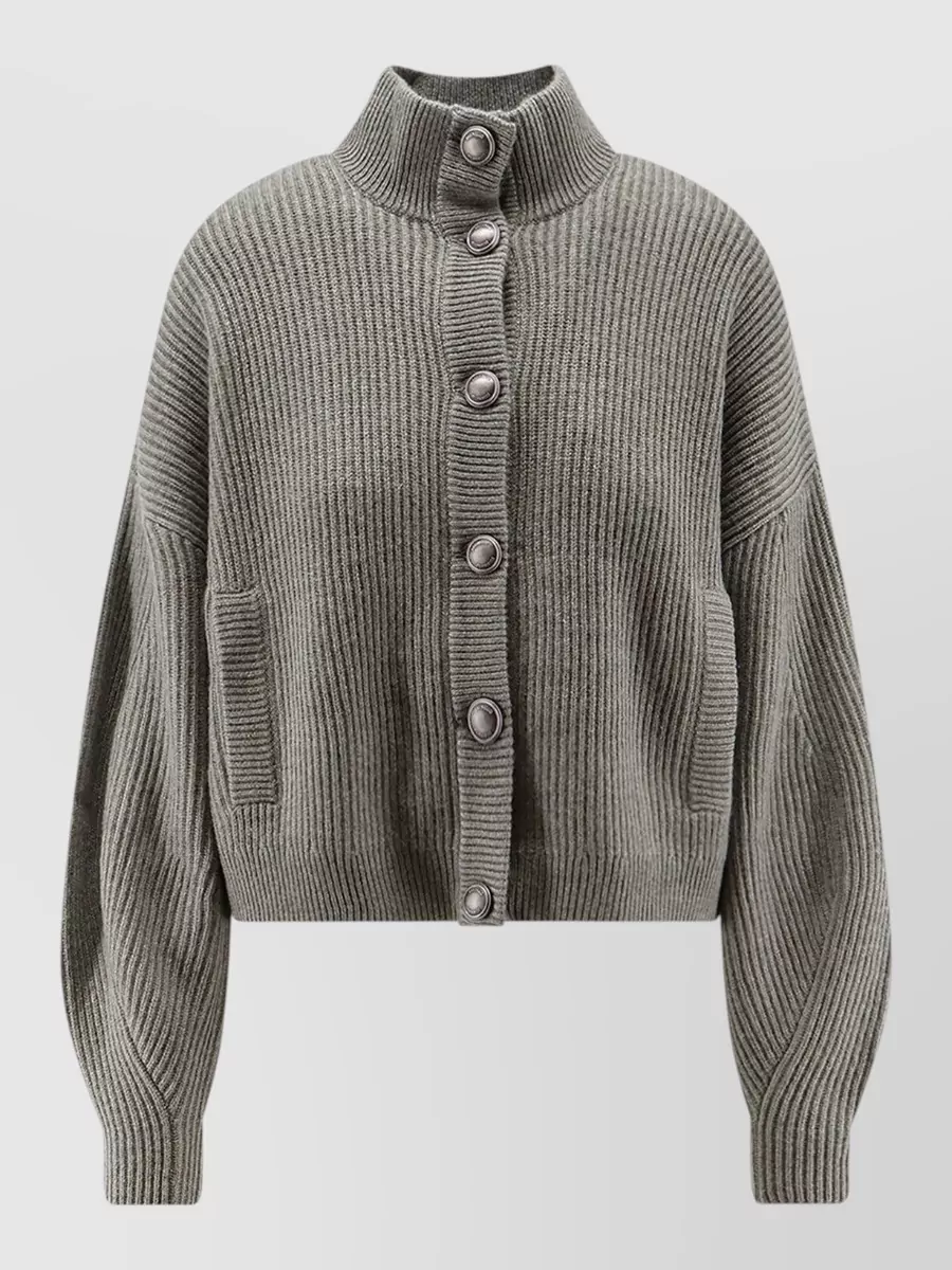 Brunello Cucinelli cashmere high neck fitted jacket