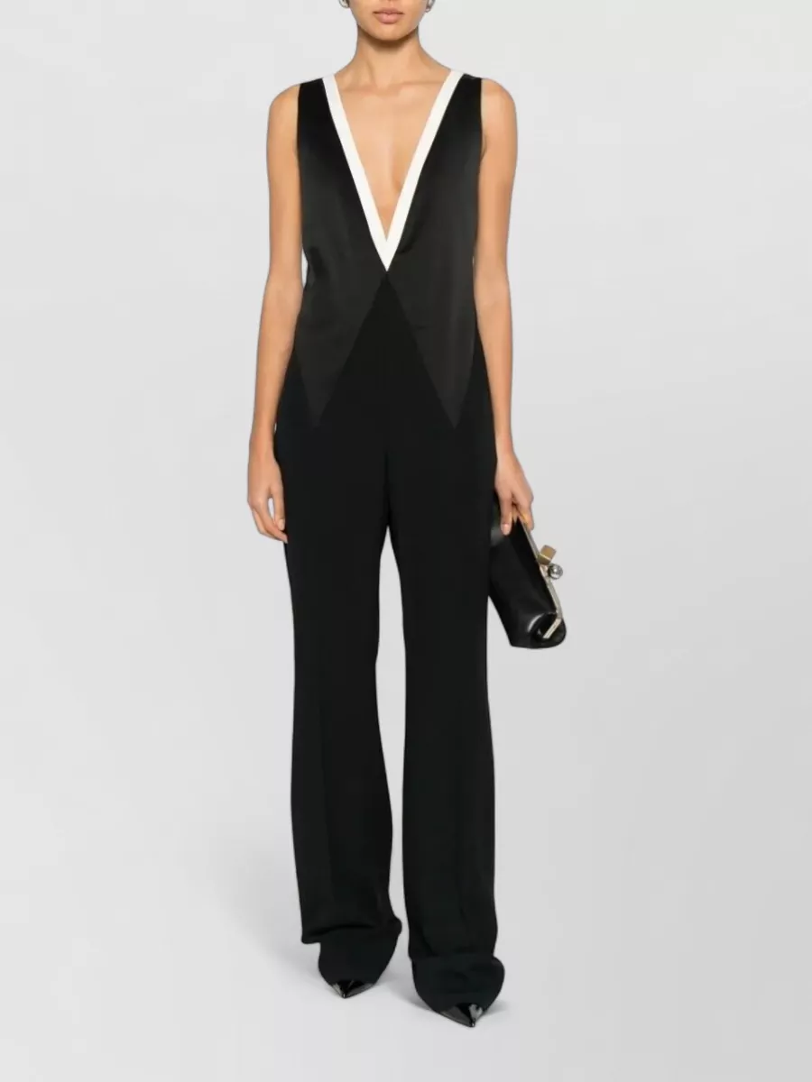 Tom Ford Contrast V-Neck Jumpsuit
