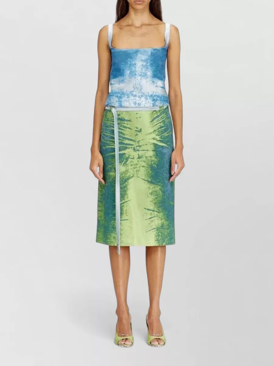 Diesel Cotton Midi Fitted Skirt