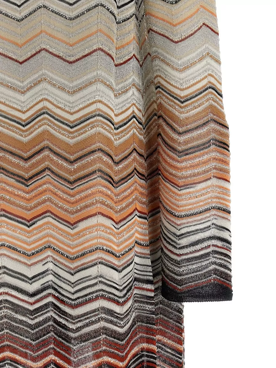 Missoni Chevron Lamé Cardigan Long Sleeve Knit