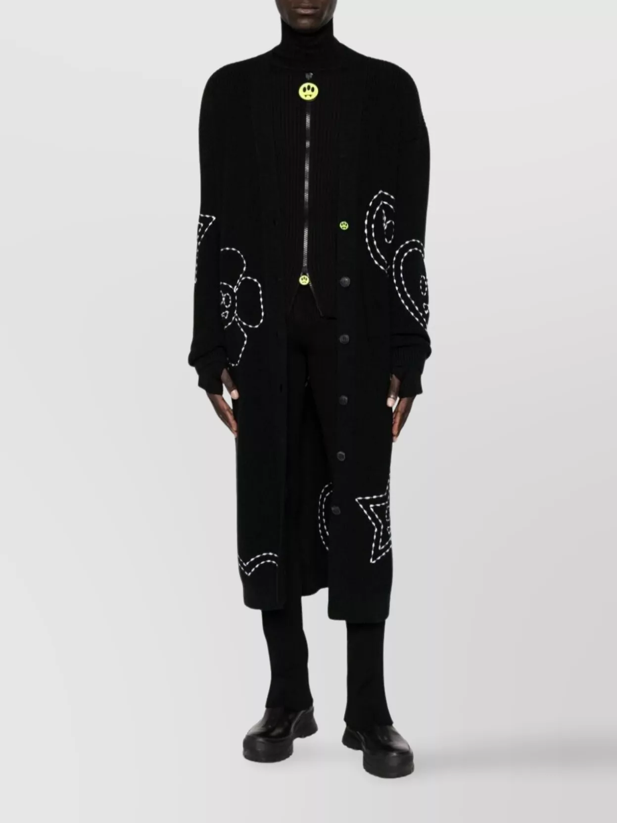 Barrow Flared Trousers Featuring Elastic Waistband In Black