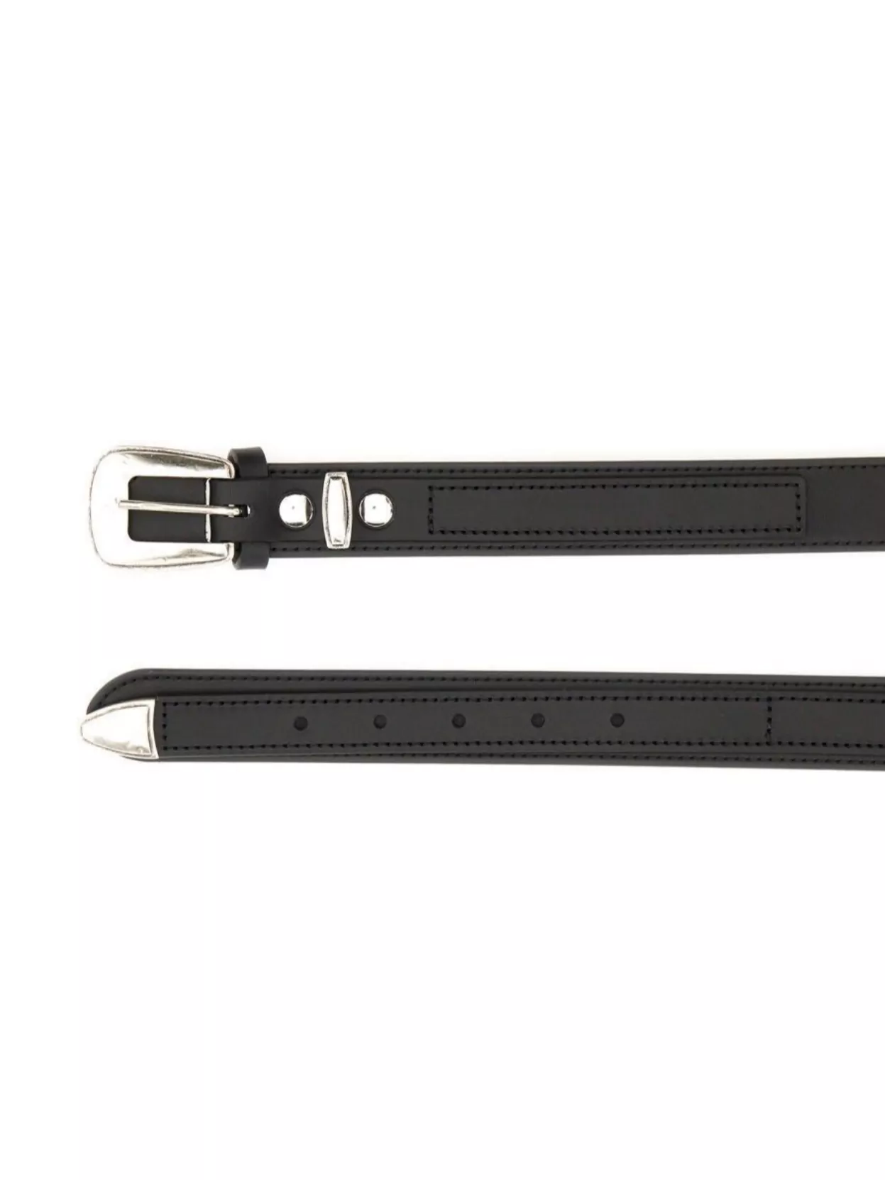 Lemaire Western Stitched Adjustable Metal Buckle Belt