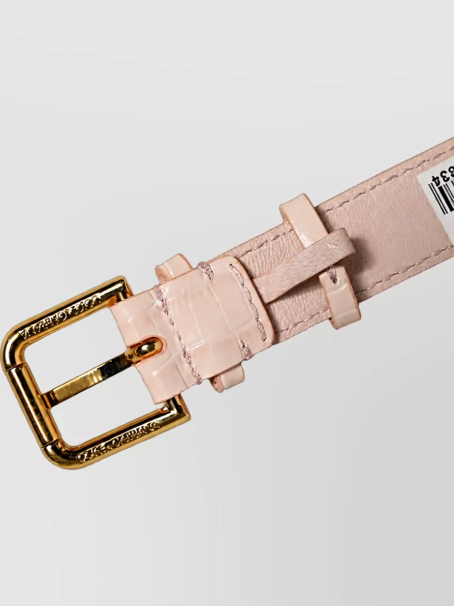 Dolce&Gabbana Embossed Leather Belt Bracelet