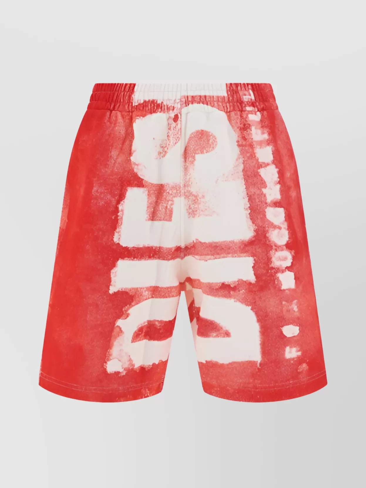 Diesel Waistband Shorts With Back Pocket And Printed Design In Black