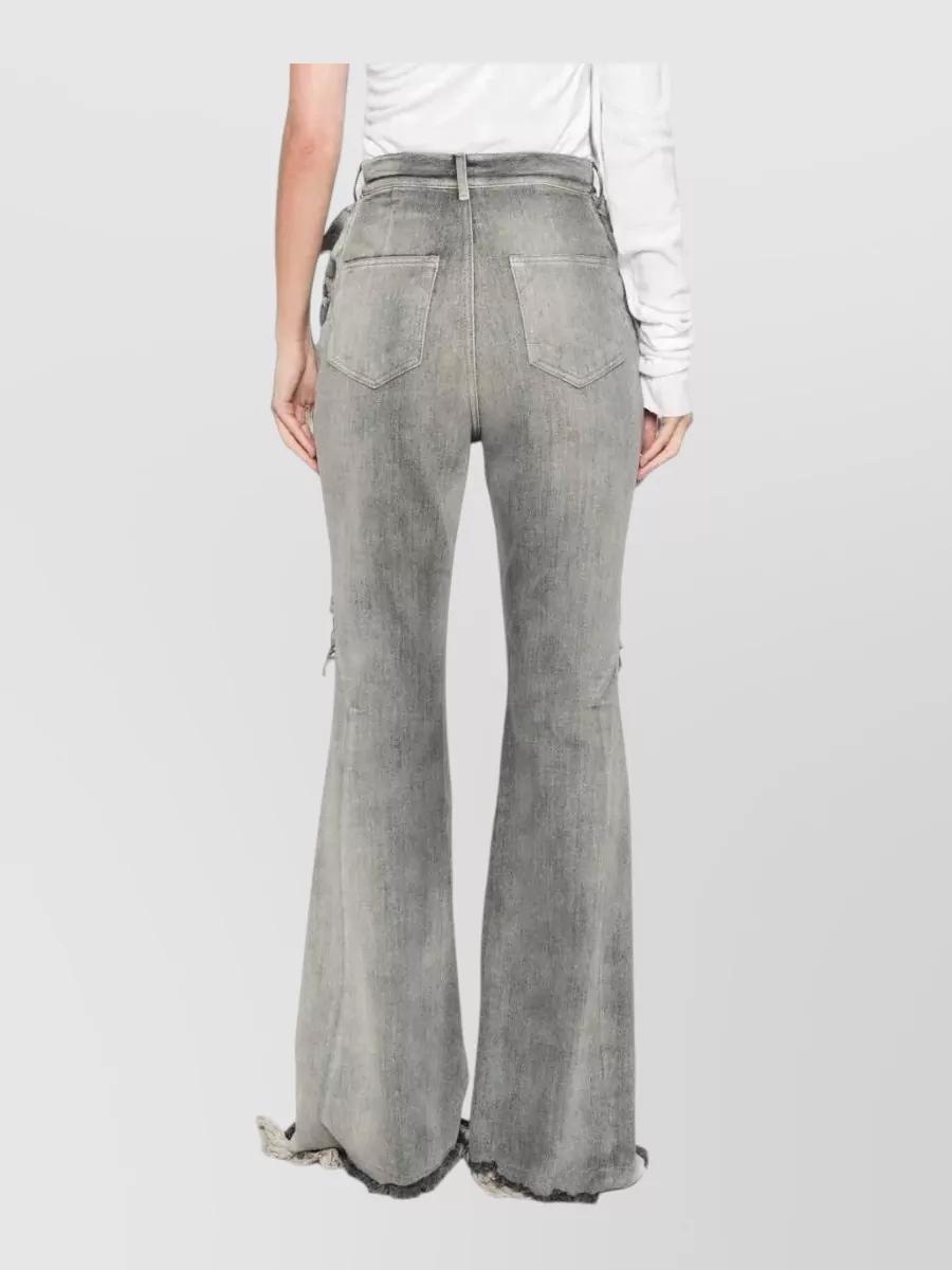 Rick Owens Drkshdw Fringed Flared Jeans