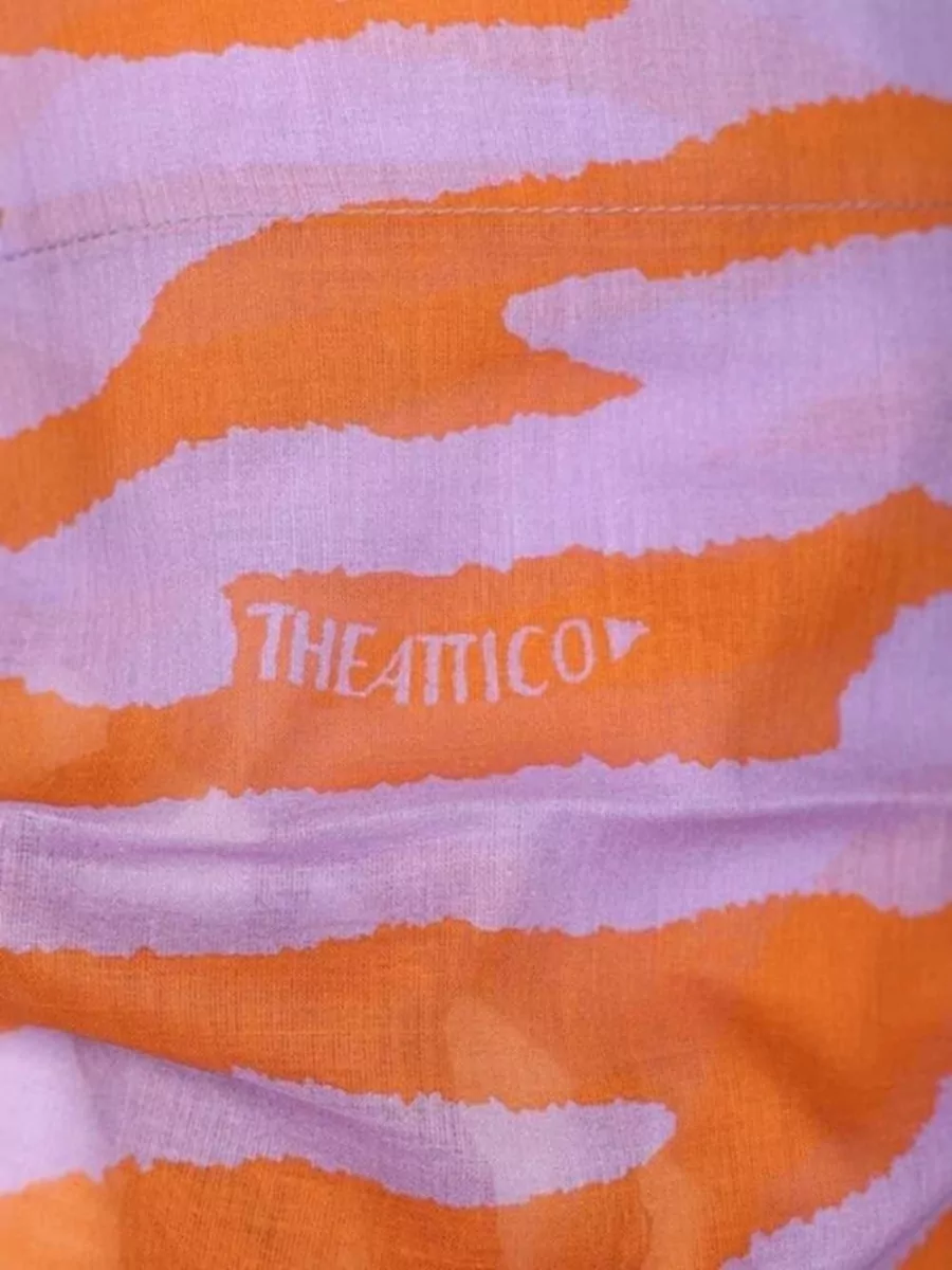 The Attico Cotton Zebra-Print Fringe Pareo