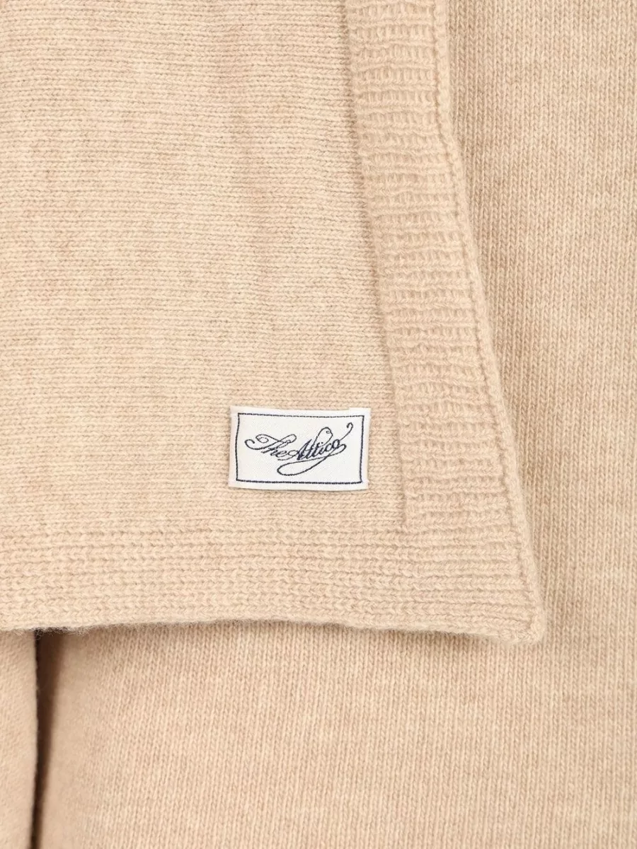 The Attico Wool Draped-Scarf Roll-Neck Sweater