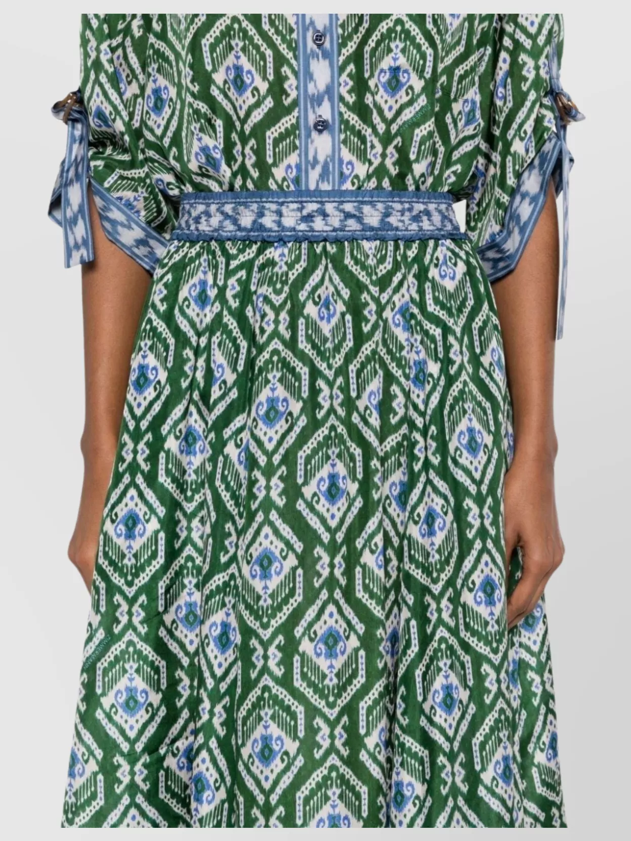 Shop Zimmermann Silk Swing Skirt Waist Belted Midi In Green