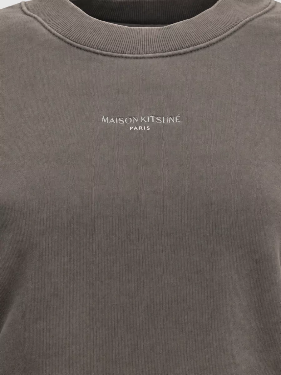 Maison Kitsuné Organic Cotton Logo Crewneck Sweatshirt