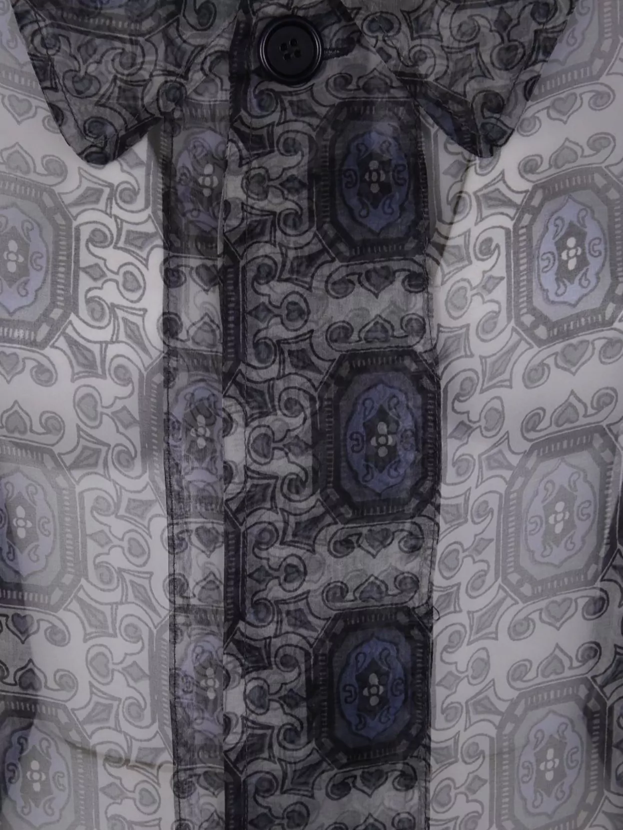 Pierre Louise Mascia Sheer Fabric Long Length Collar Detail