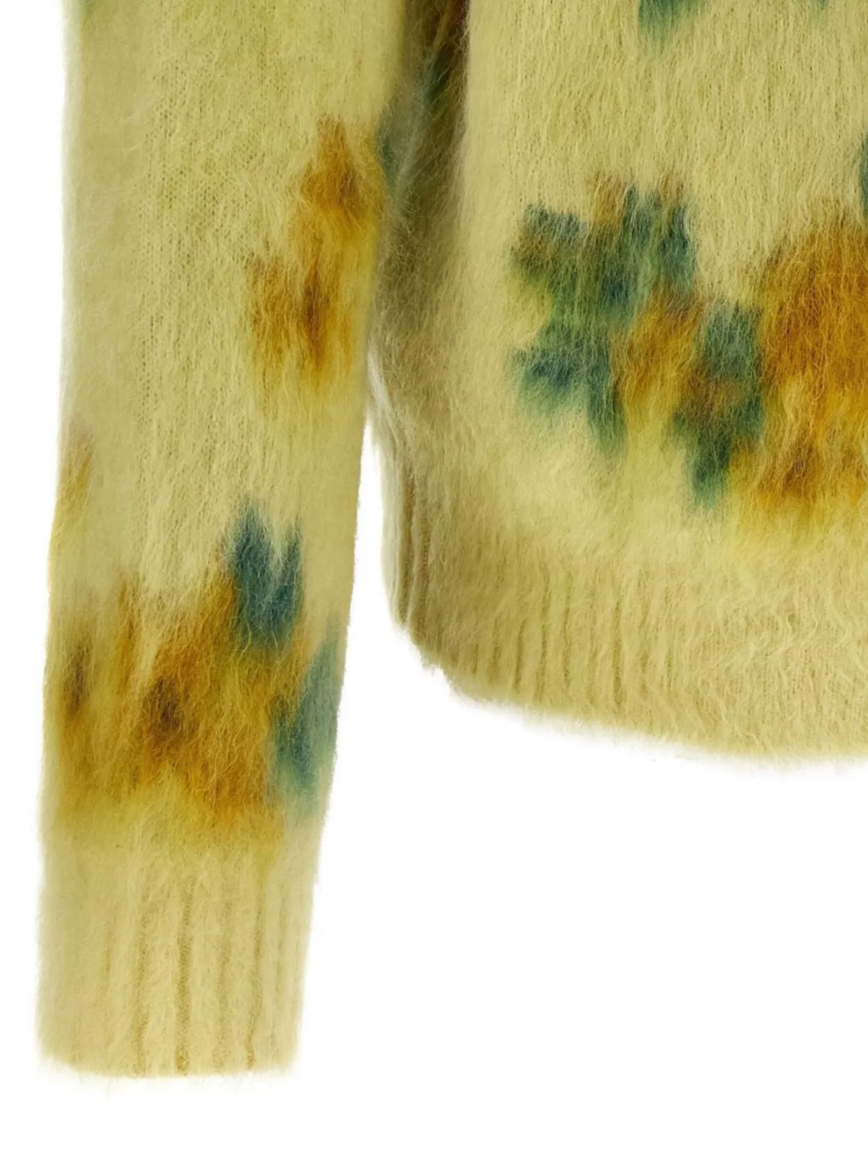 Jil Sander Floral Knit Cardigan With Ribbed Cuffs And Hem