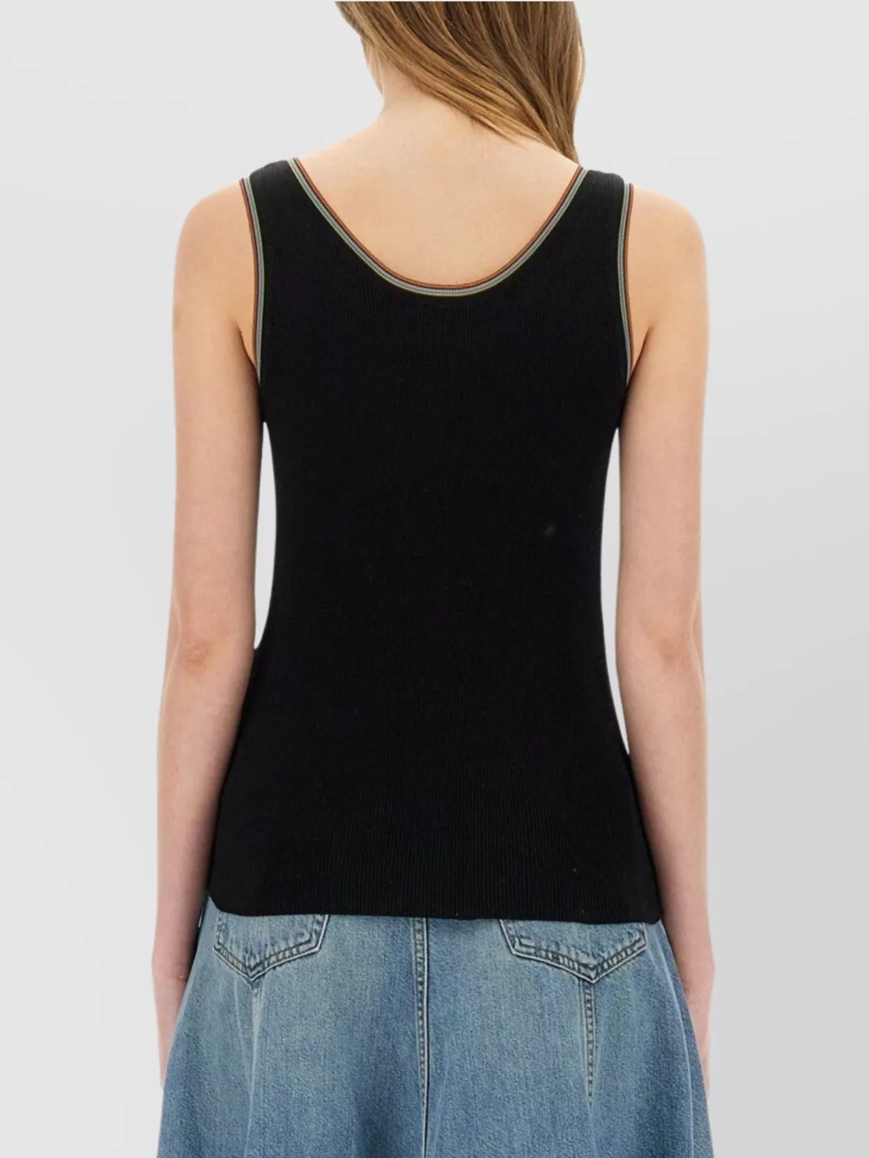 Paul Smith Ribbed Cotton Tank Top With Contrast Trim