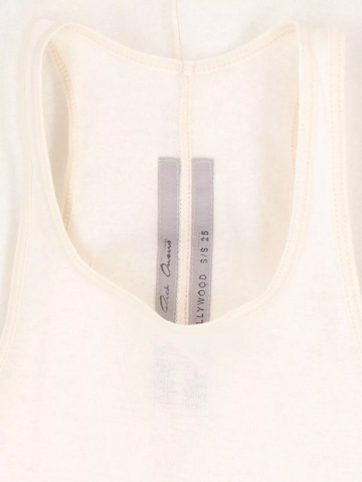 Rick Owens Sleeveless Racerback Stretch Fabric Top In White