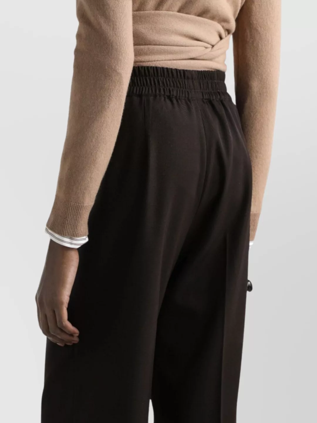 Dolce & Gabbana Wool Gabardine Joggers Trousers In Black