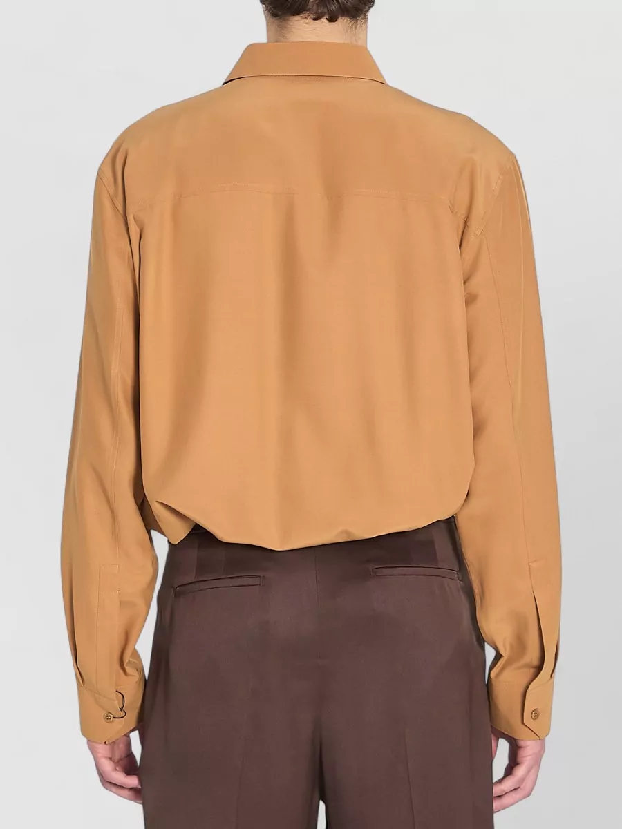 Saint Laurent Loose Fit Long Sleeve Silk Shirt