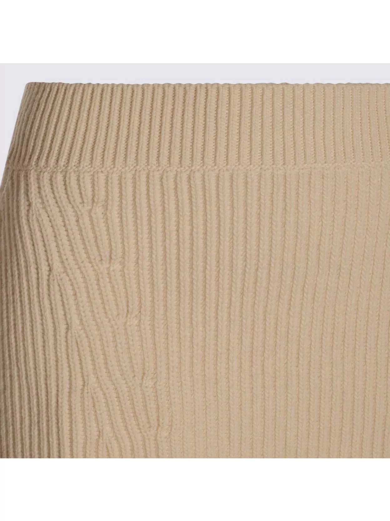 Jil Sander Ribbed Texture Elastic Waistband Skirts In Neutral