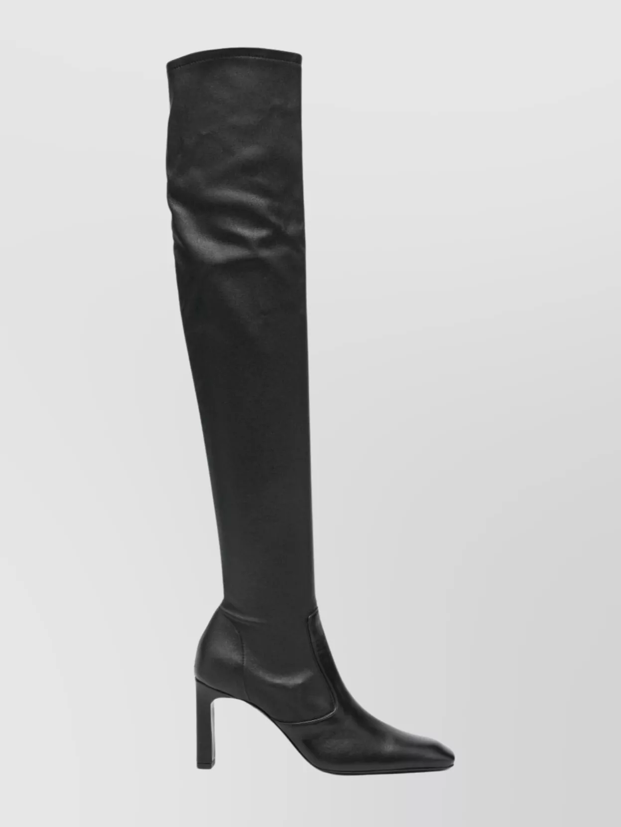 Totême Over-The-Knee Leather Square Toe Boots