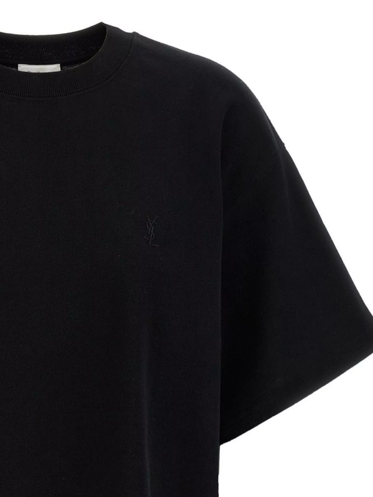 Shop Saint Laurent Cassandra Crew Neck Short Sleeves Top