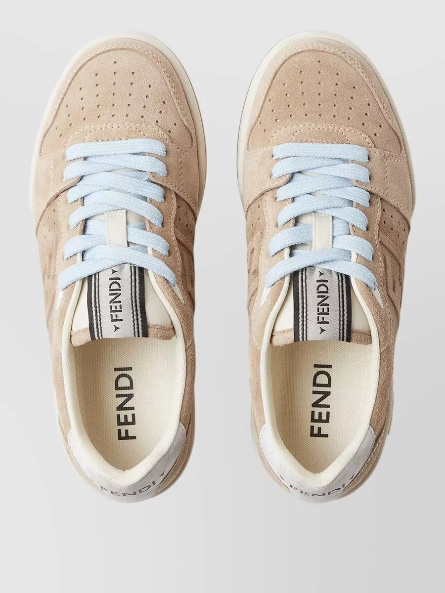 Fendi Suede Lace-Up Sneakers