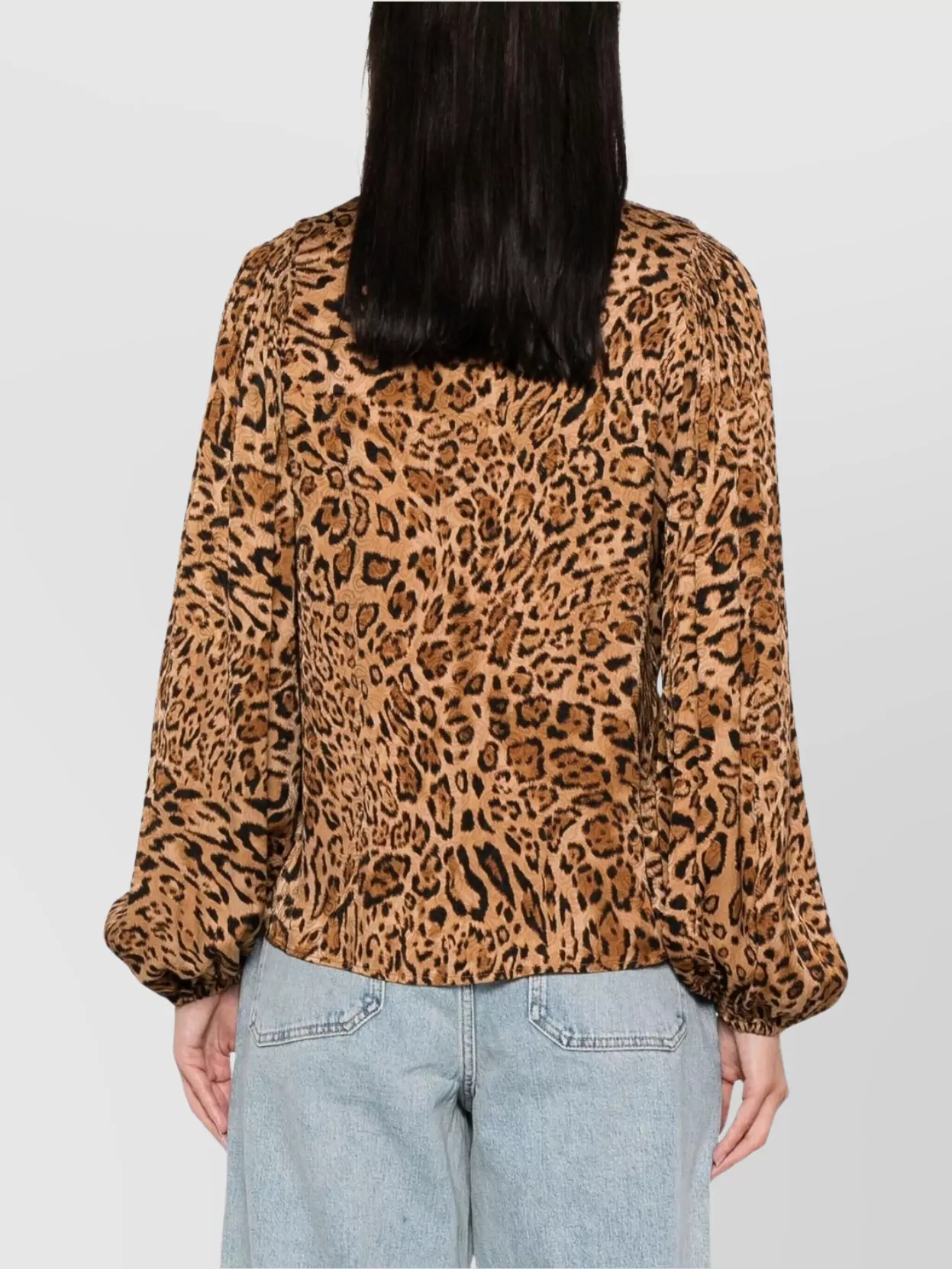 Twin-Set Long Sleeve Relaxed Fit Animal Print Top