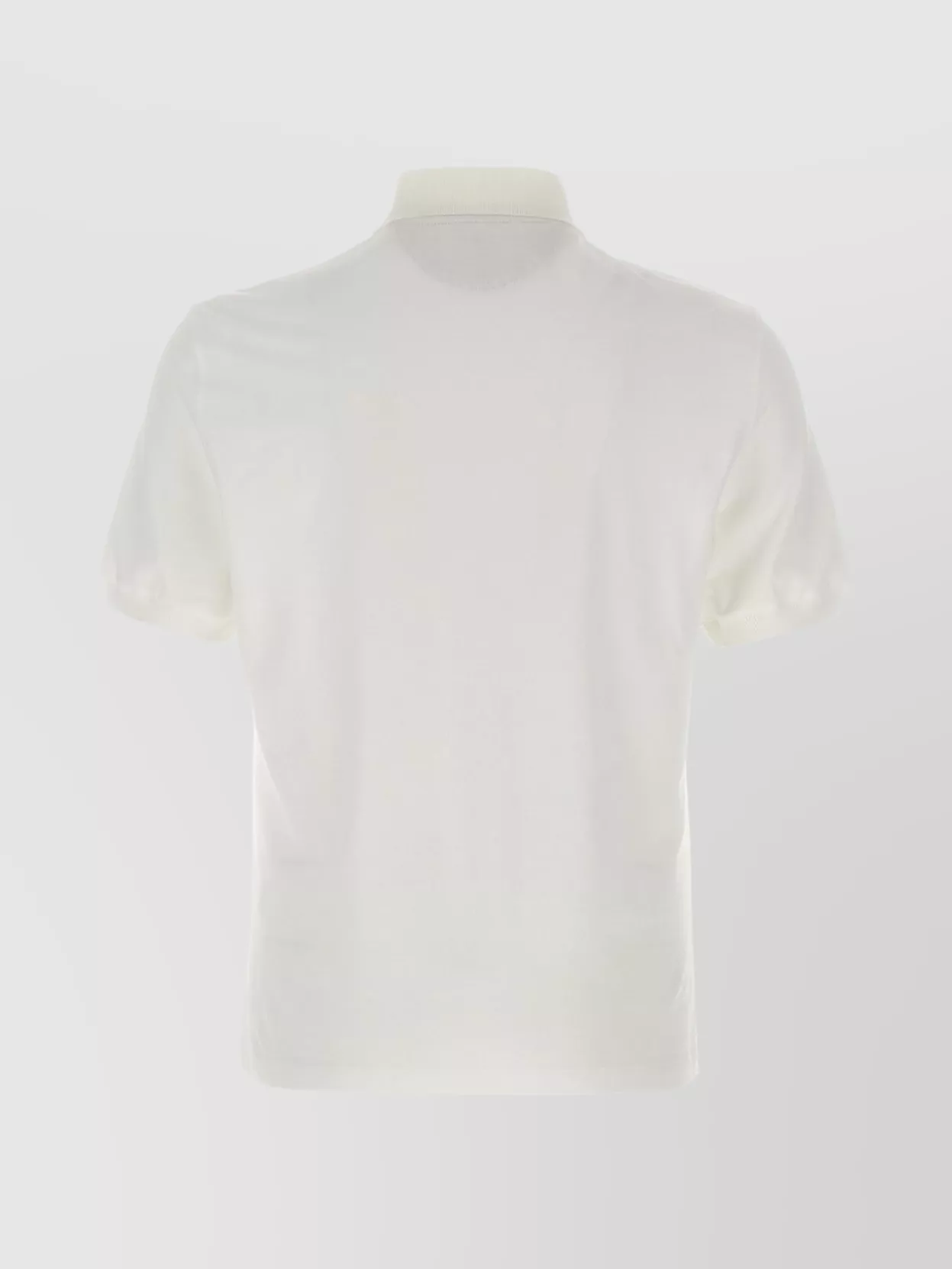 Brunello Cucinelli Ribbed Collar Short Sleeves Polo Shirt In White