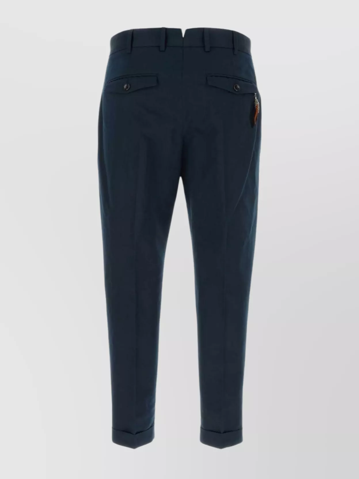 Pt Torino Stretch Cotton Trousers Back Pockets In Blue