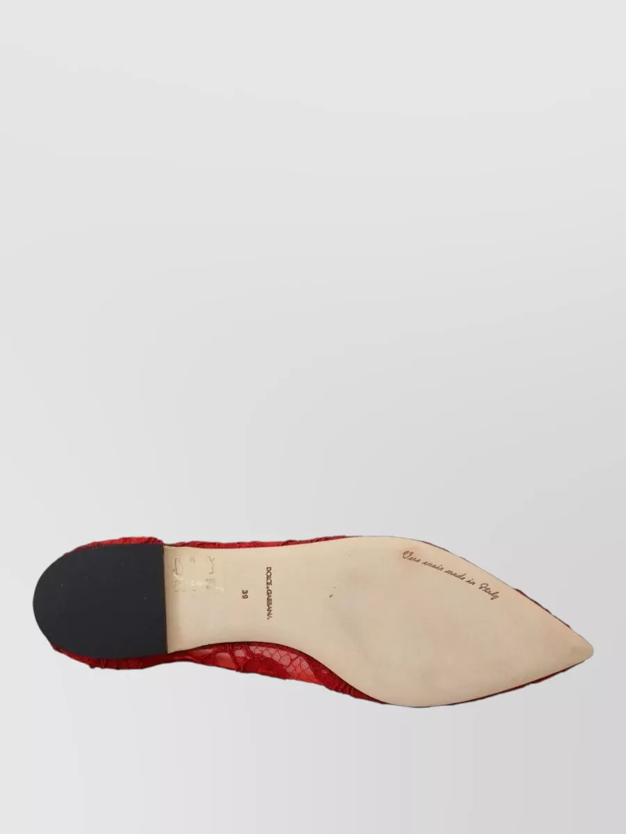 Dolce&Gabbana Leather Crystal-Embellished Ballerina Shoes