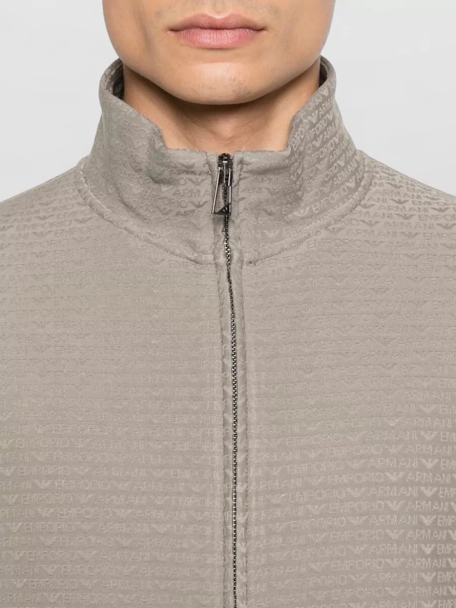 Emporio Armani Textured Zip-Up Lightweight Jacket