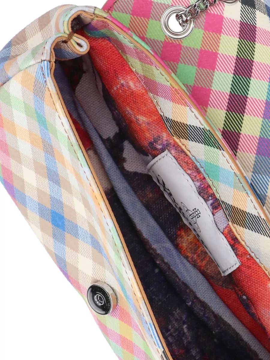 Vivienne Westwood Shoulder Bag Colorful Check Pattern Chain Strap