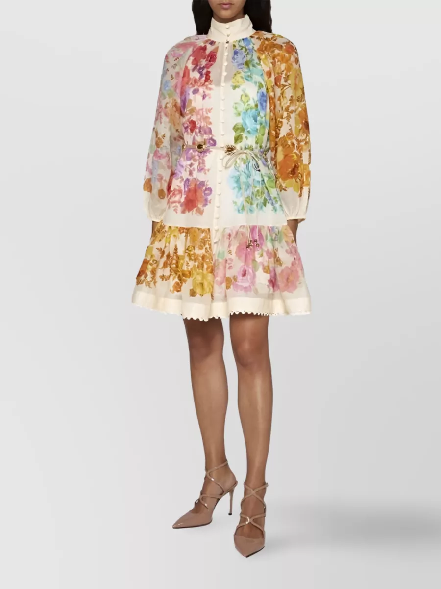 Zimmermann Raie Lantern Floral Minidress