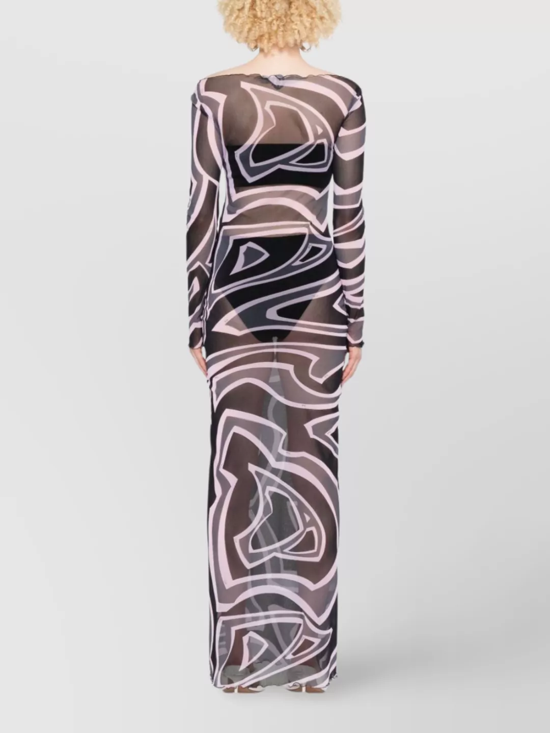 Pucci Maxi Dress With Abstract Pattern And Long Sleeves