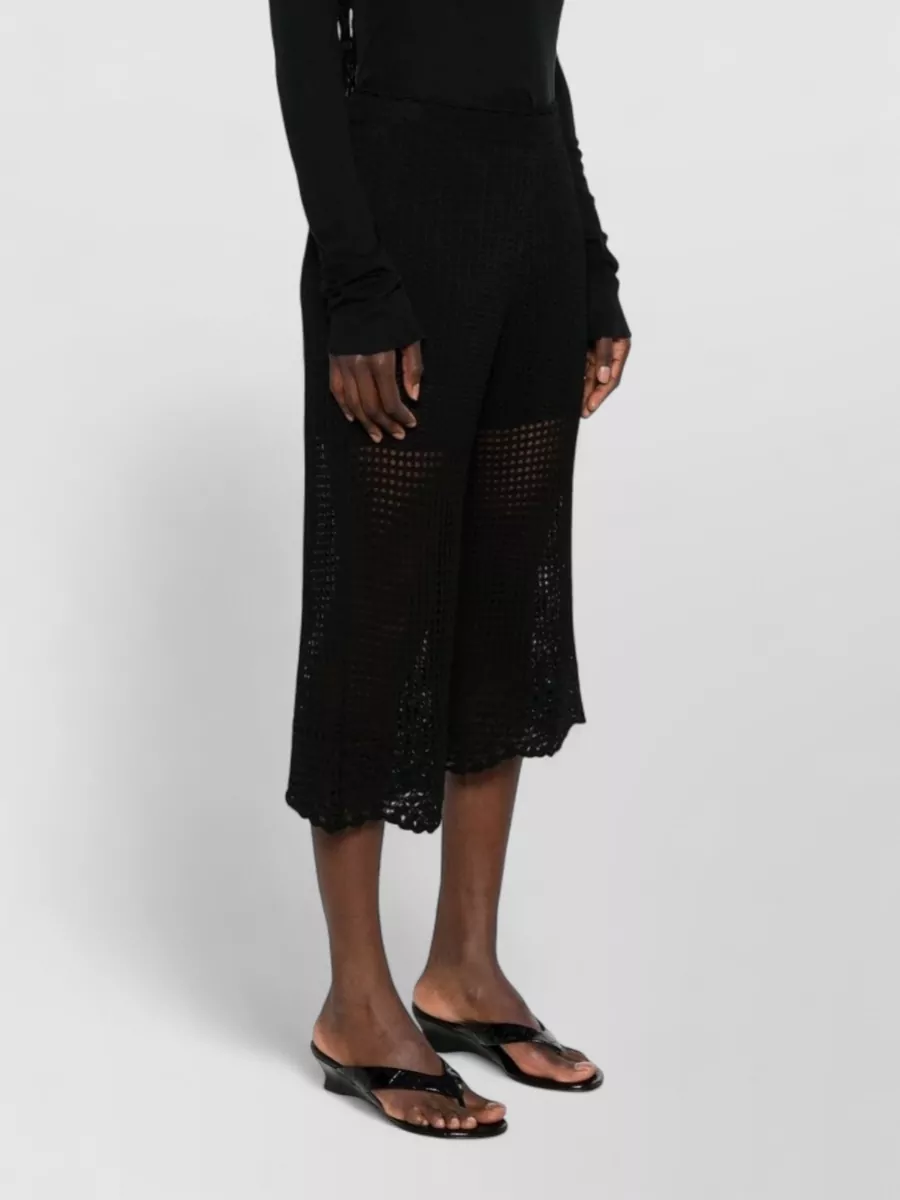 Iro Crochet Knit Wool Wide-Leg Knee-Length Shorts