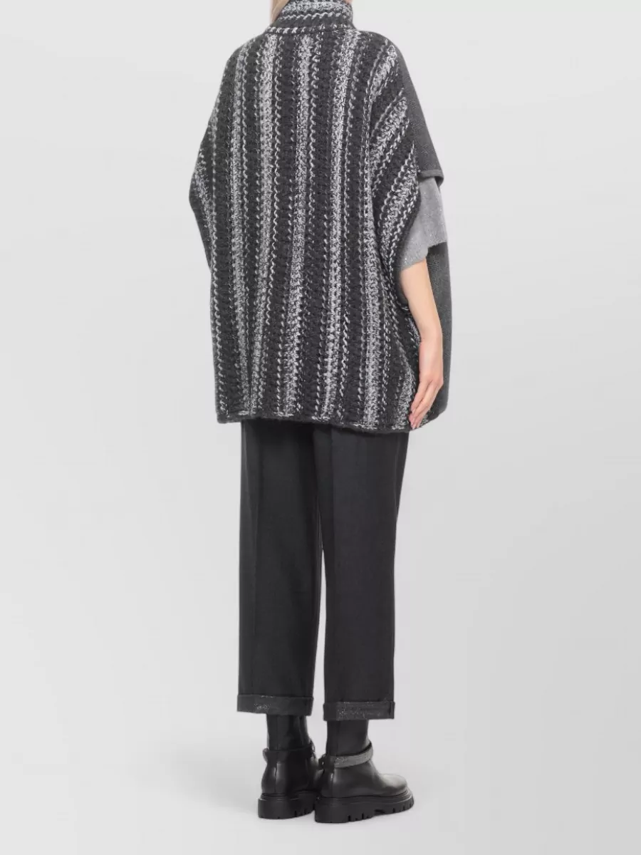 Fabiana Filippi Women's Wool Cape Featuring Contrast Trim