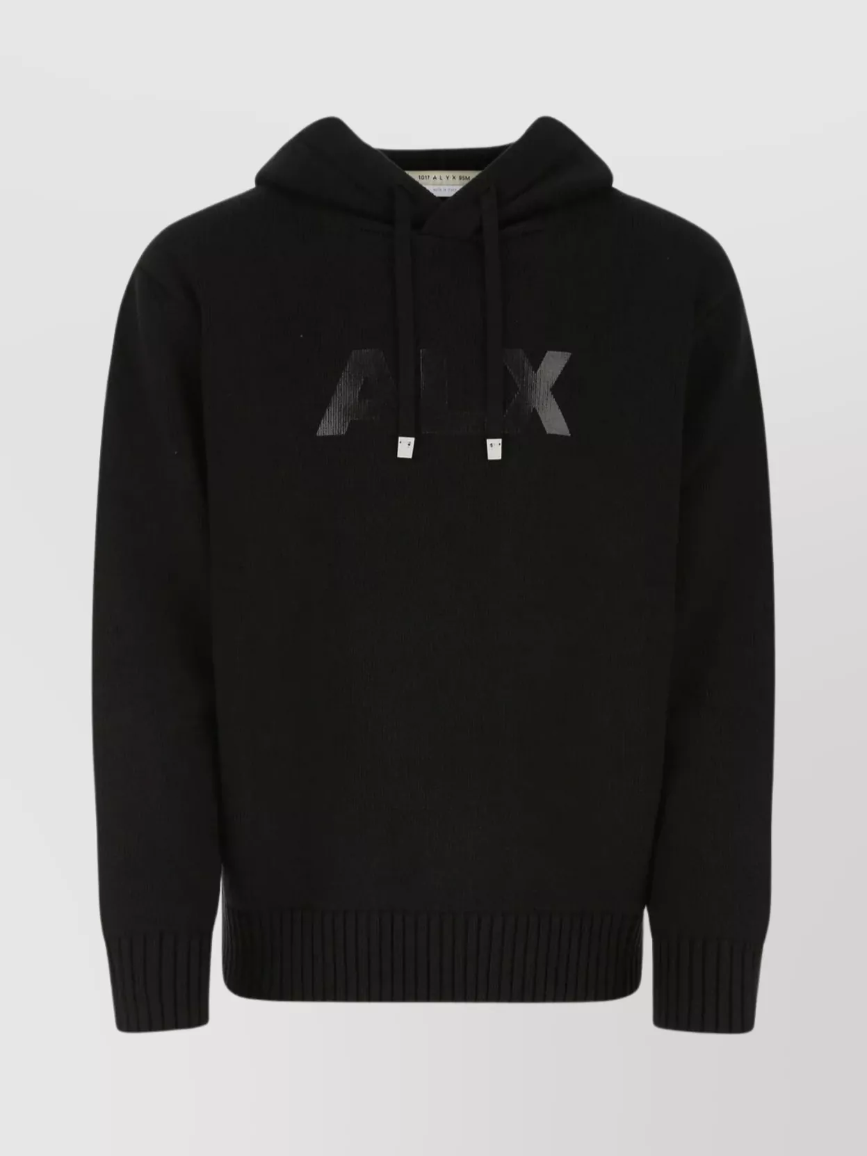 Shop Alyx Hooded Ribbed Cotton Sweater In Black