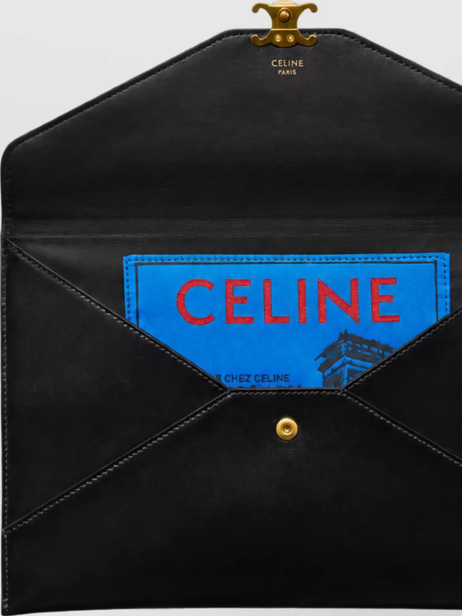 Celine Leather Envelope Clutch