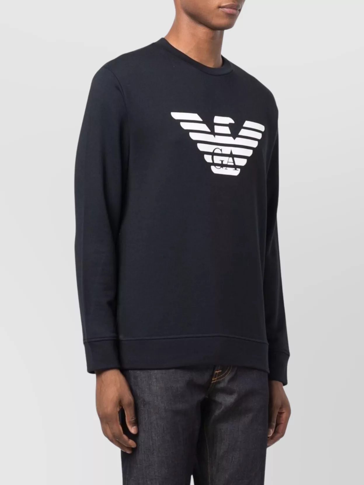Emporio Armani Logo Cotton Crewneck Sweatshirt
