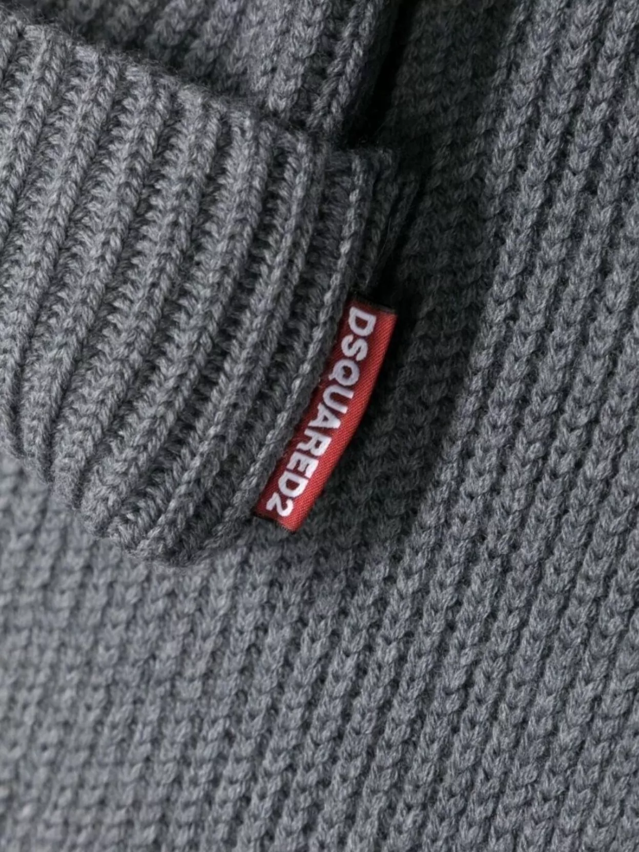 Dsquared2 Ribbed Knit Hat Set With Folded Cuff