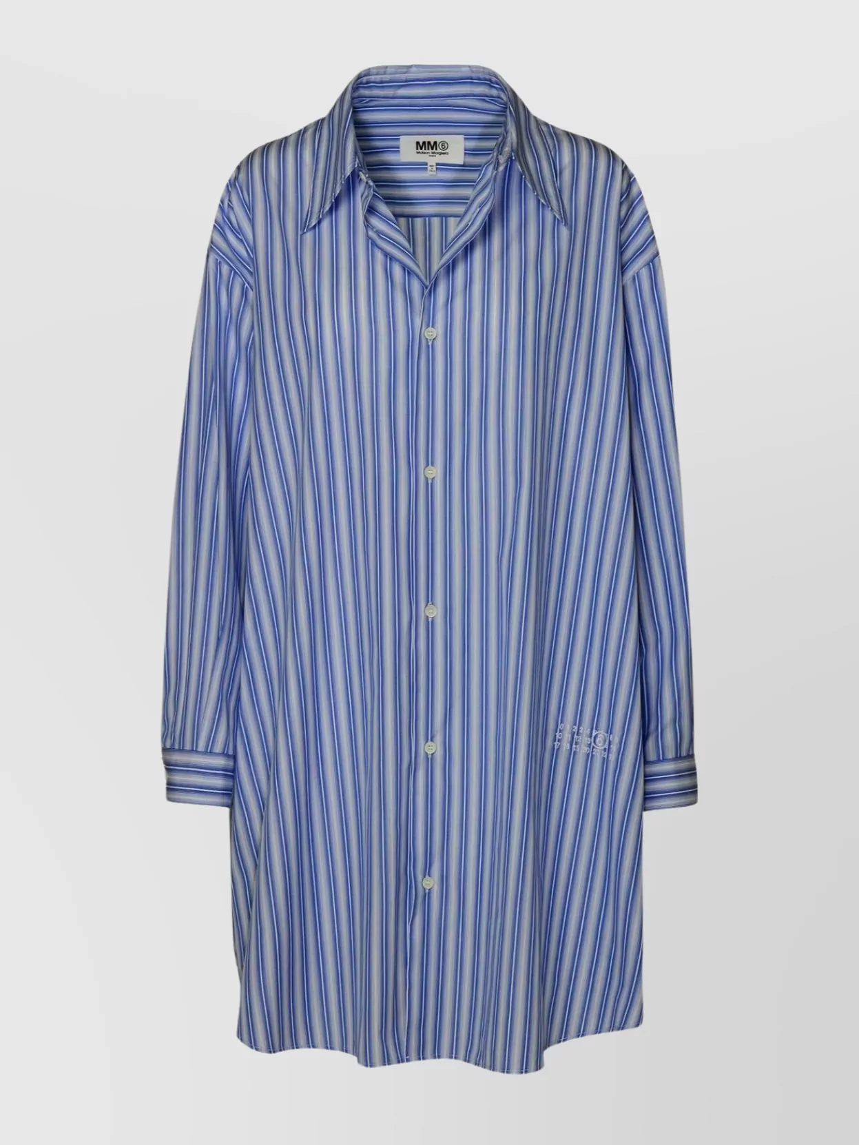 Shop Mm6 Maison Margiela Long Sleeves Striped Cotton Shirt