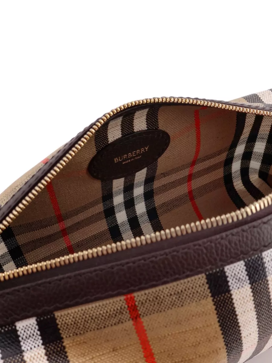 Burberry Highlands Check Viscose Cotton Linen Shoulder Bag