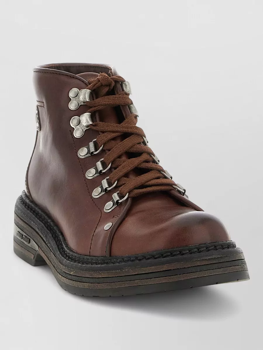 Miu Miu Leather hiking ankle boots
