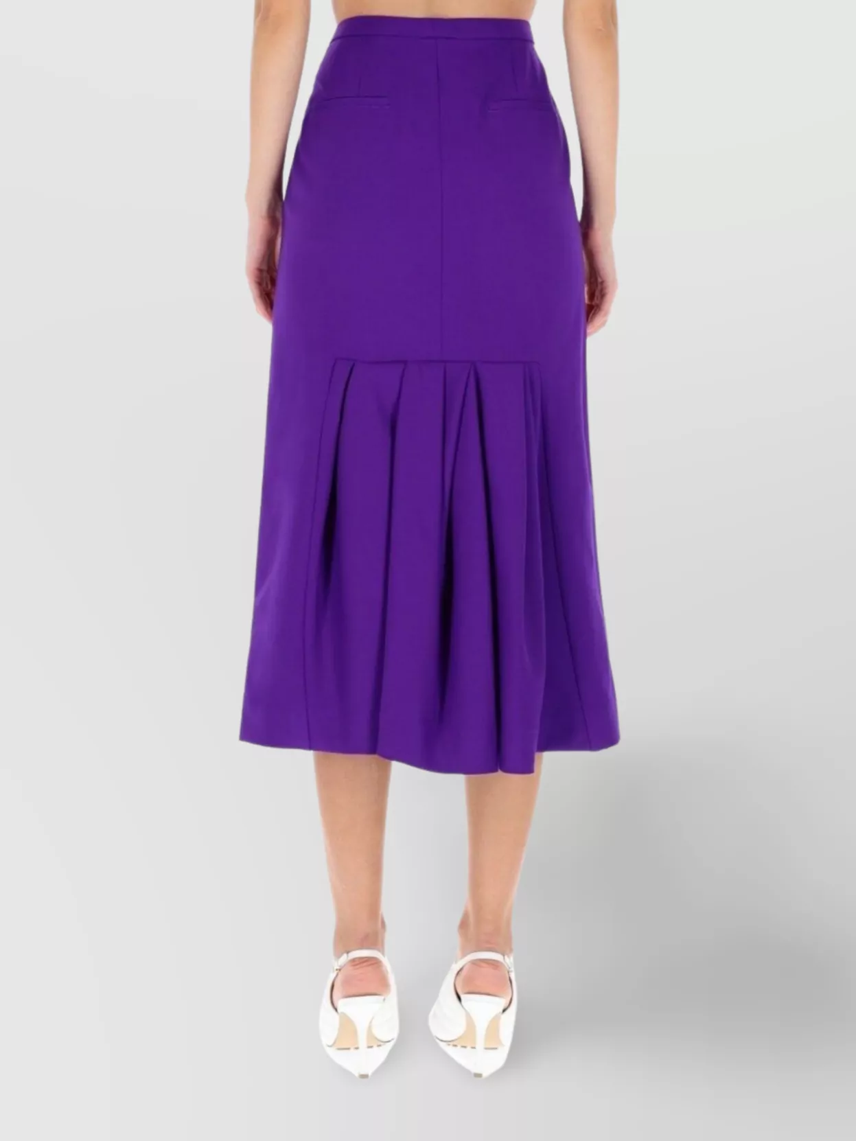 Dries Van Noten High Waist Midi Skirt Pleated Detail