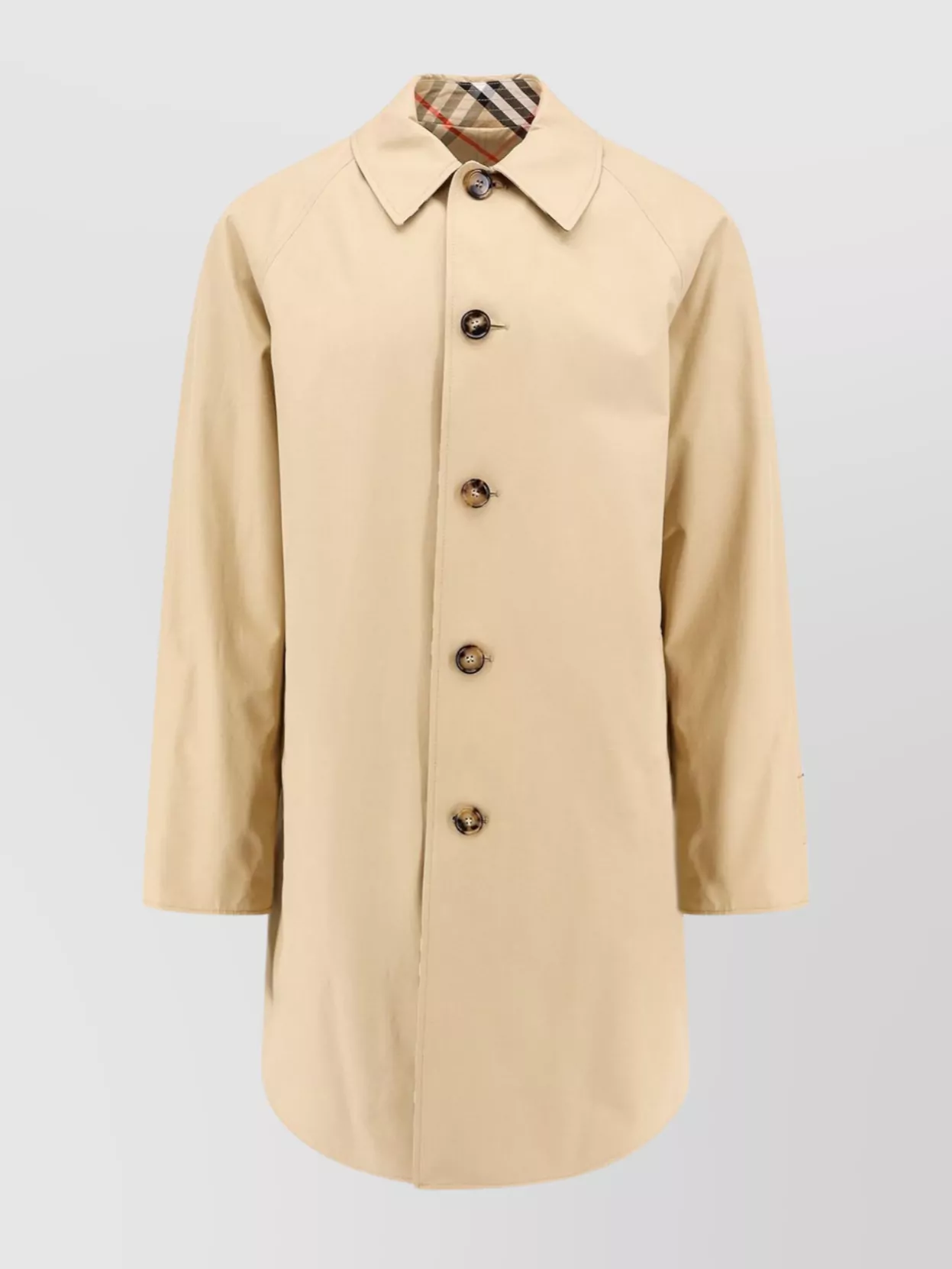 Burberry Reversible Check Pattern Coat With Double Pockets