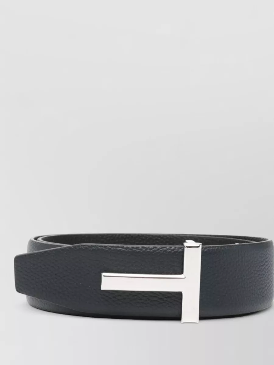 Tom Ford Reversible Leather Belt Adjustable Length Textured