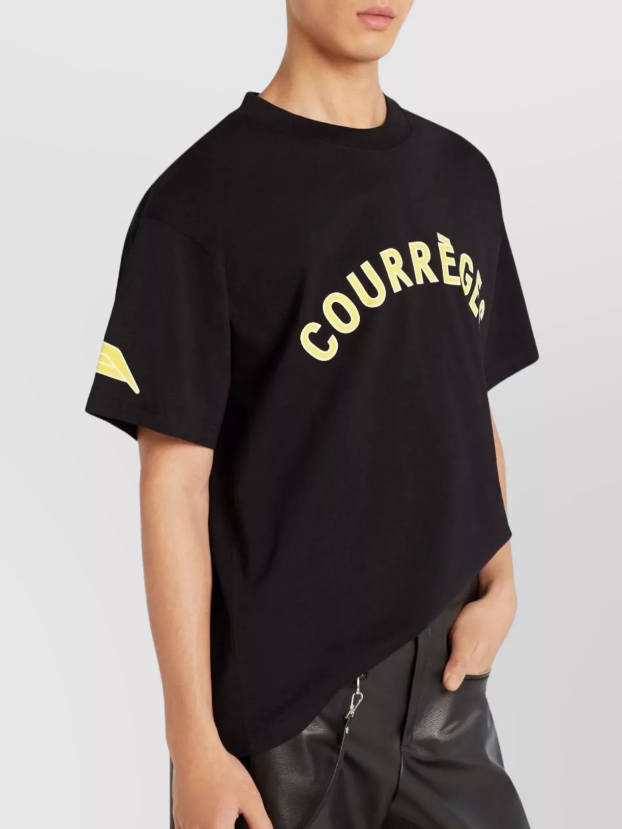Courrèges Crew Neck Short Sleeve Straight Hem T-Shirt