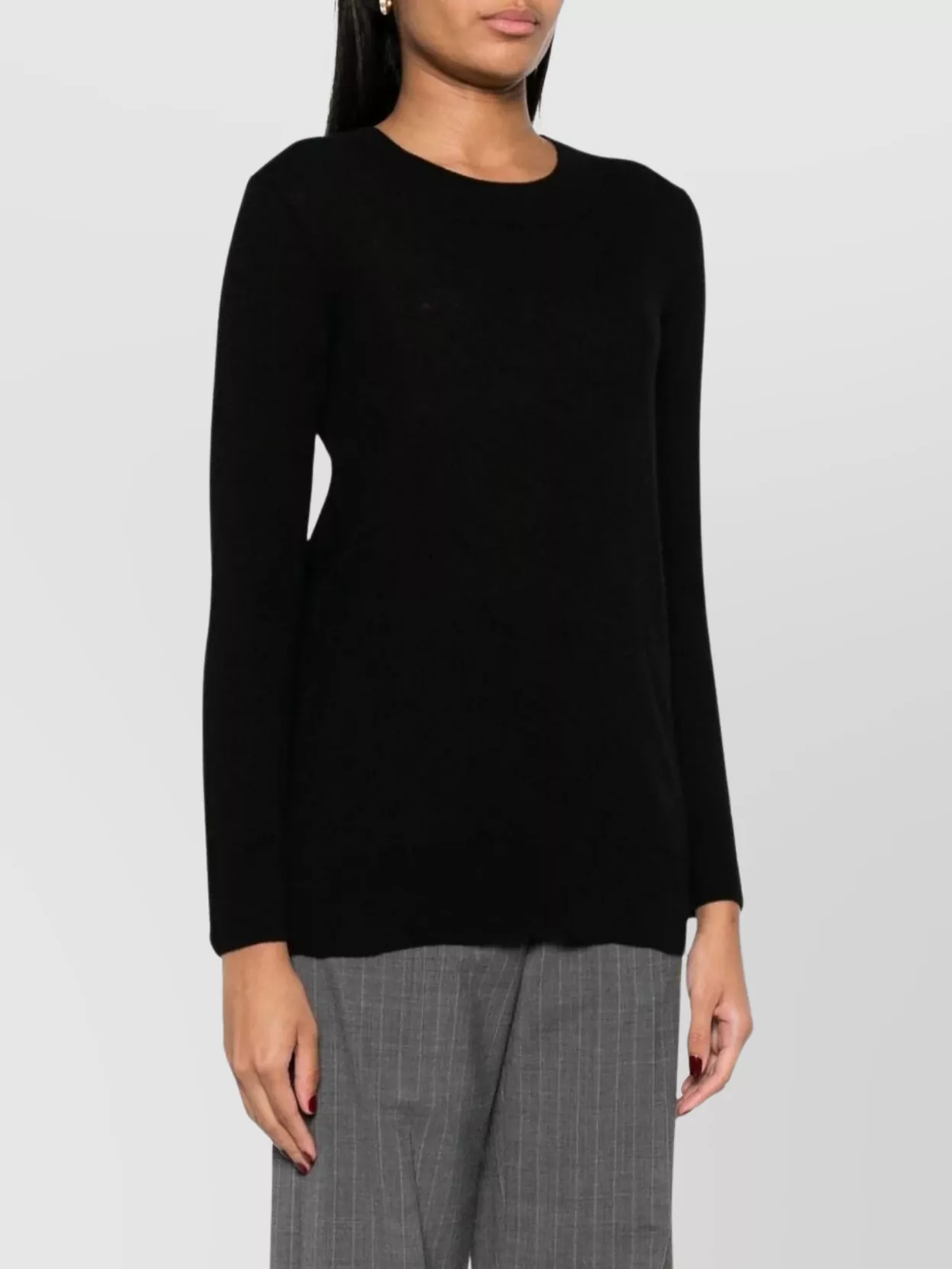 Malo Crew-neck Cashmere Blend Knitwear In Black