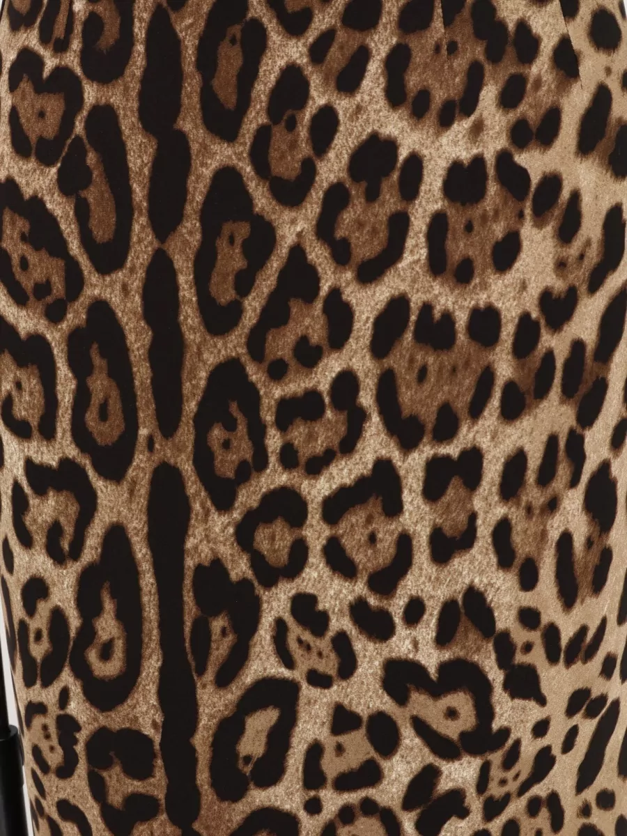 Dolce&Gabbana Viscose High-Rise Animal-Print Midi Straight Skirt