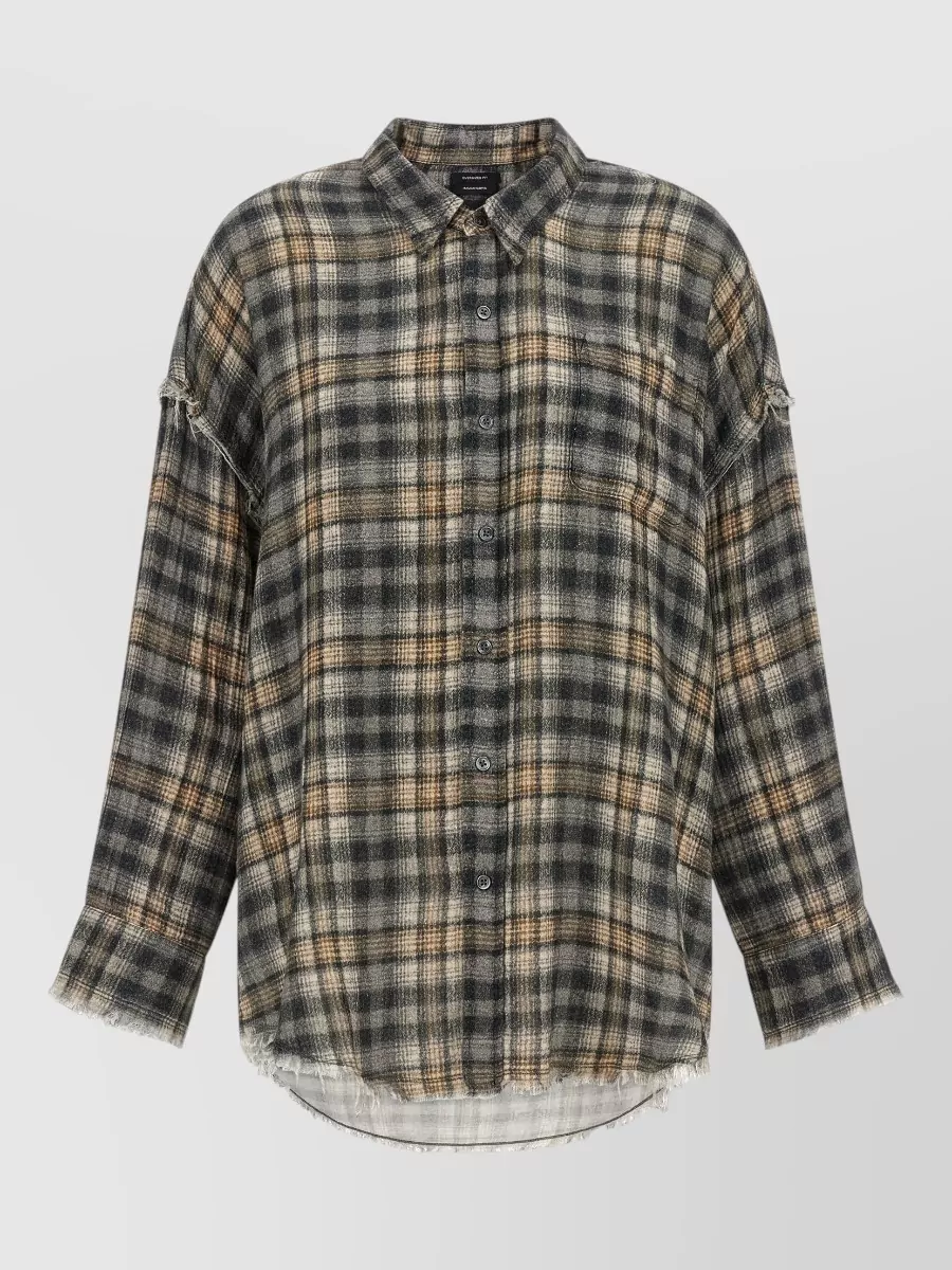 R13 Checked Cotton Oversized Shirt Jacket