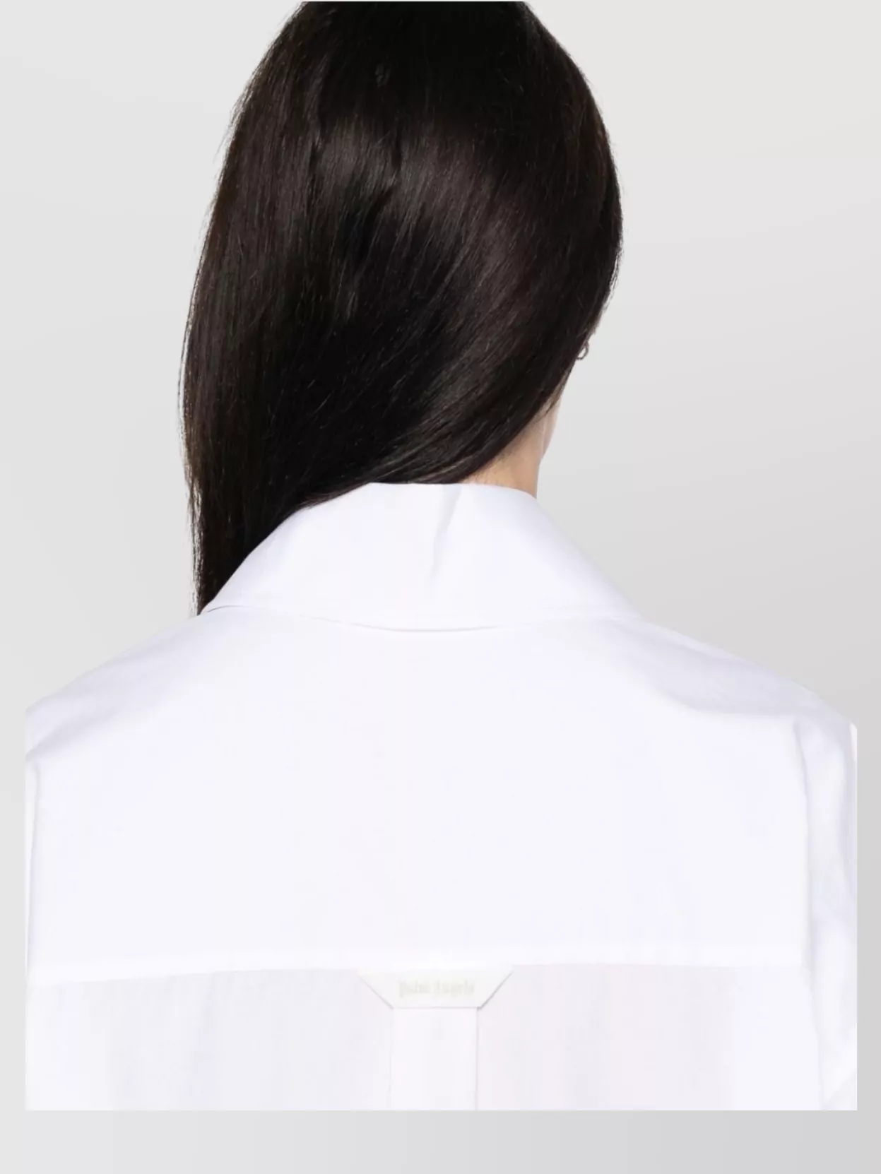 Palm Angels Monogram-Embroidered Loose Shirt With Curved Hem